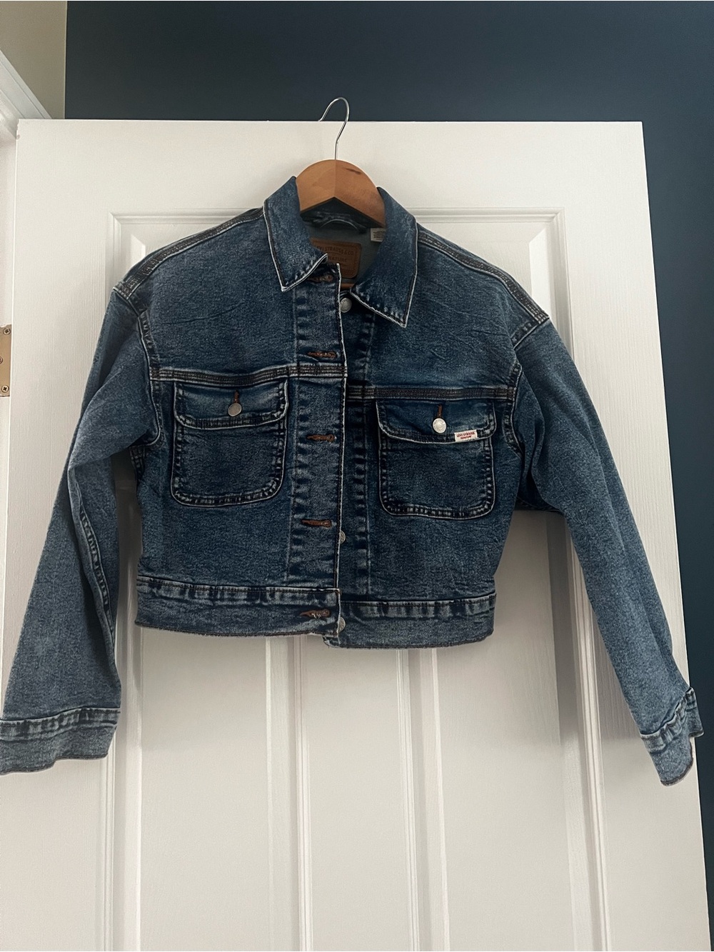 NWOT Signature by Levi Strauss Dark Blue Cropped Denim Jacket
